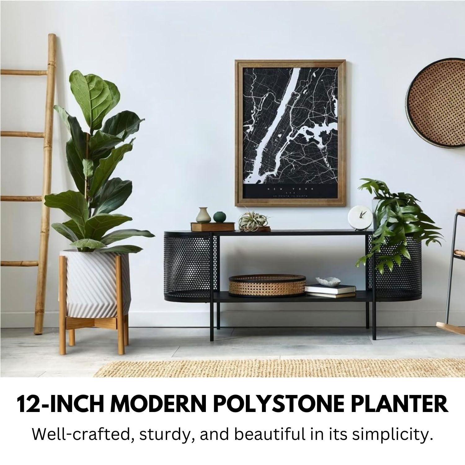 Amazon.co.jp: Fox & Fern 大型 12インチ プランター - 3Dテクスチャと